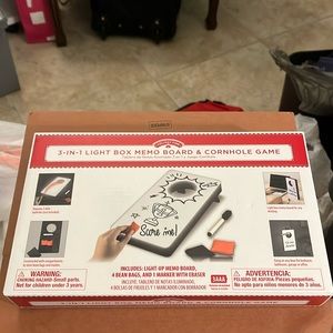 3-in-1 light up memo board & cornhole game